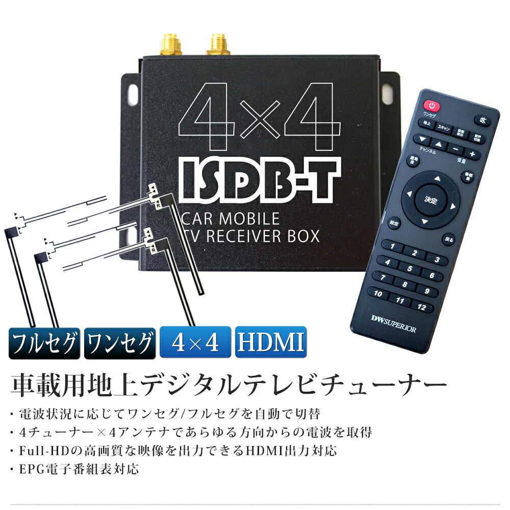 楽天市場】地デジチューナー HDMI フルセグ 車載 アンテナ 地デジ