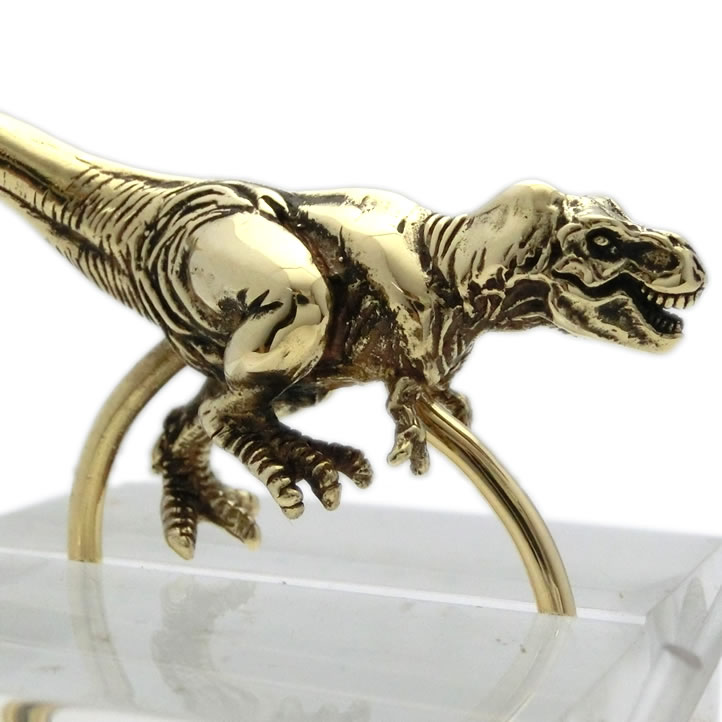 楽天市場】金色の恐竜、ティラノサウルスキーリング ブラス 真鍮(T-REX