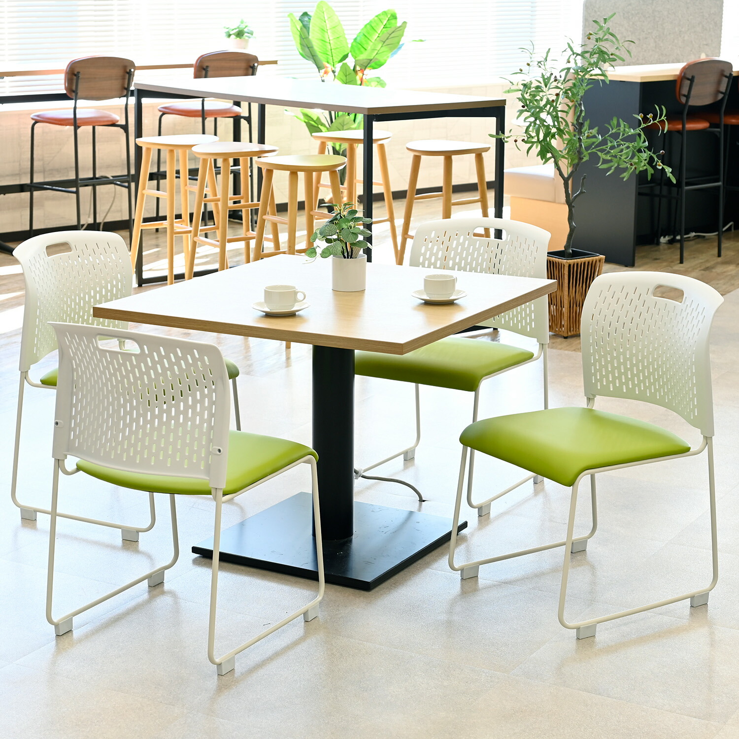 楽天市場】ミーティングチェア 4脚セット スタッキングチェア 完成品