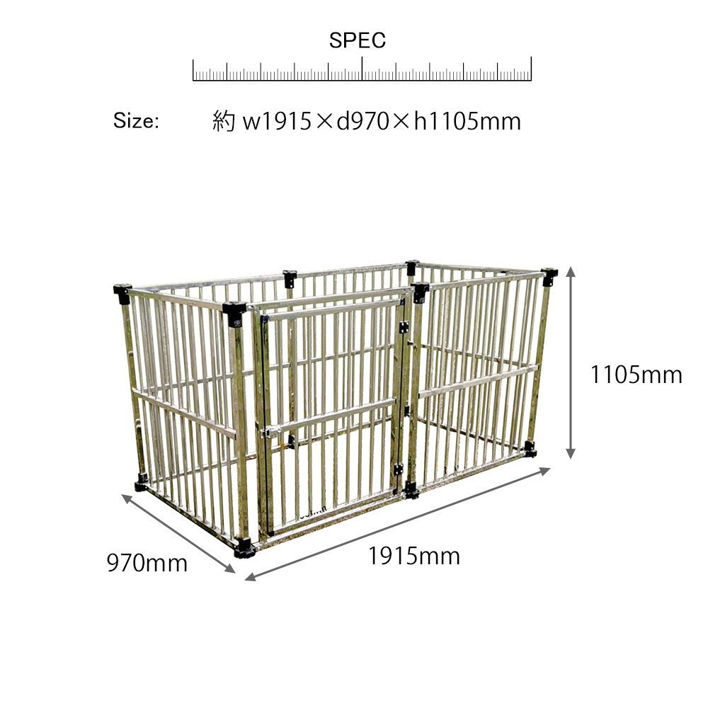 楽天市場】ステンレス製マルチ犬舎 C1タイプ 屋外用 ペットケージ 外用