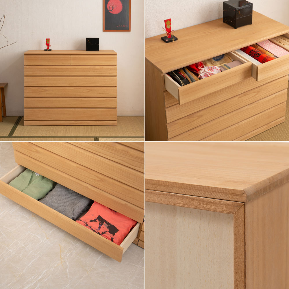 楽天市場】桐洋風チェスト 幅100 6段 ナチュラル 桐箪笥 桐タンス 桐