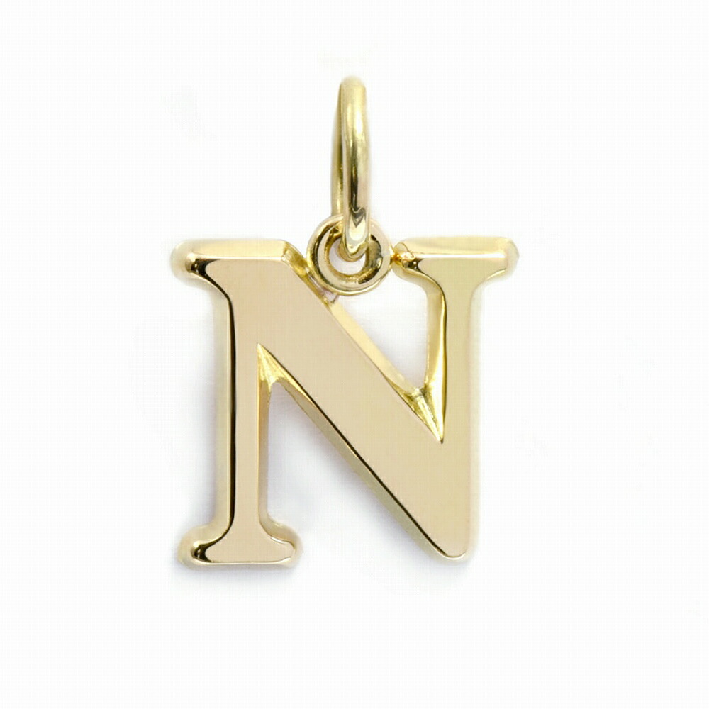 楽天市場】ペンダントトップ 18金 イエローゴールド N イニシャルの