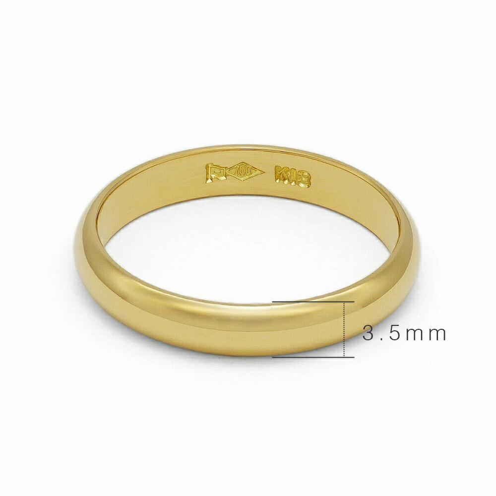 楽天市場】指輪 18金 イエローゴールド 甲丸リング 幅3.5mm 財務省