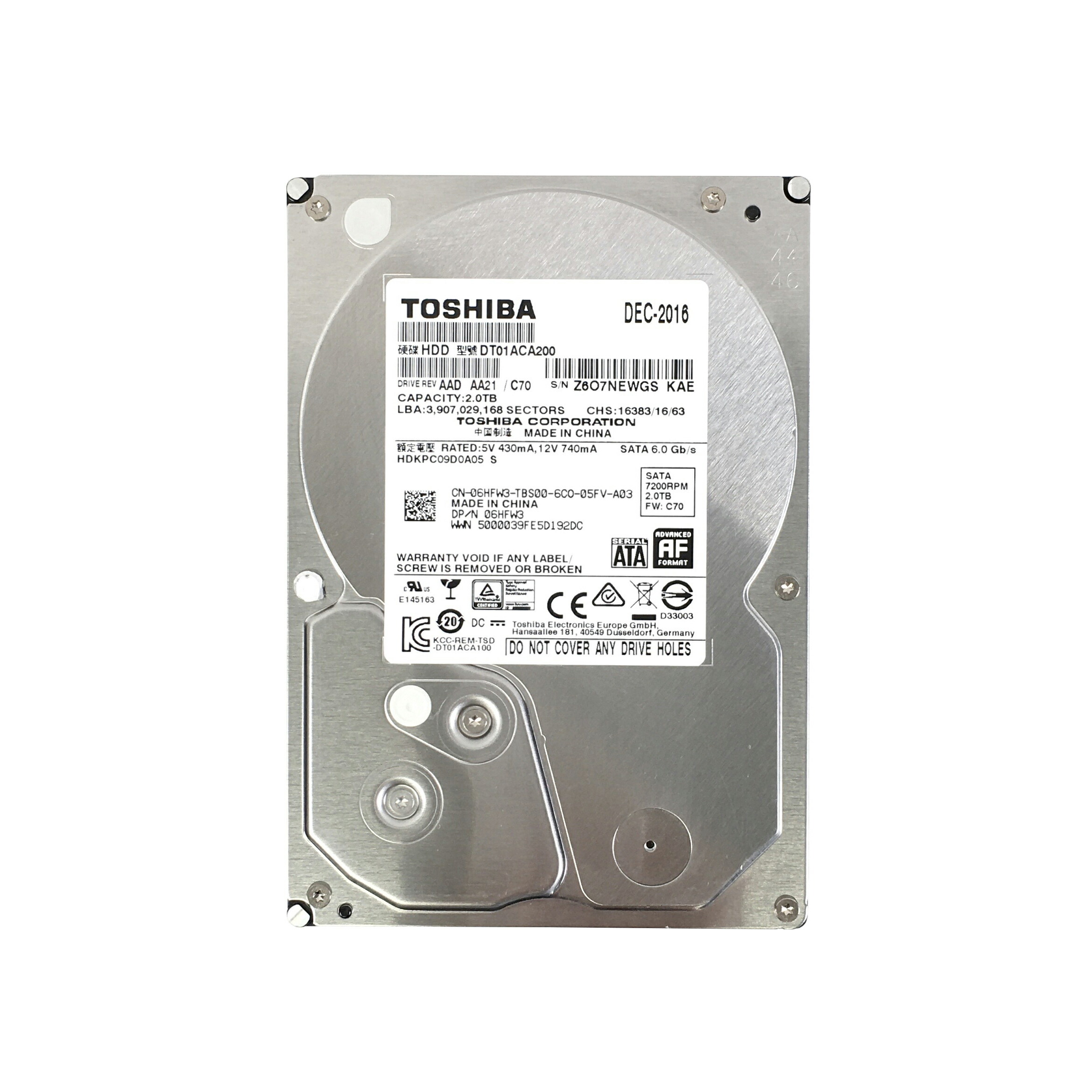 楽天市場】R022-2 TB 3.5 インチ SATA HDD 1点 WD/seagate/HPE/TOSHIBA