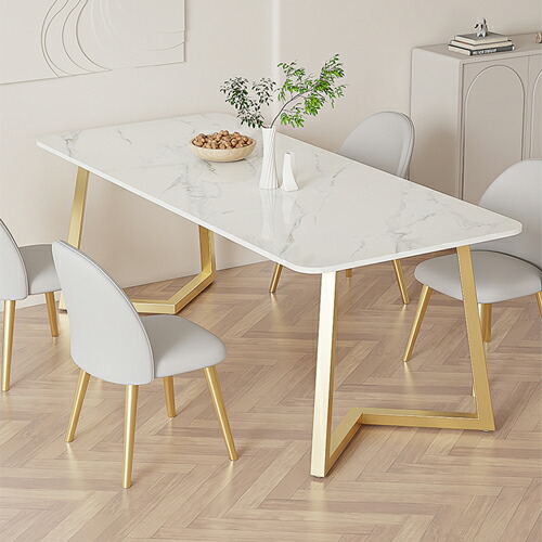 楽天市場】ダイニングテーブル セラミック 炭素鋼 幅140cm 白 4人掛け