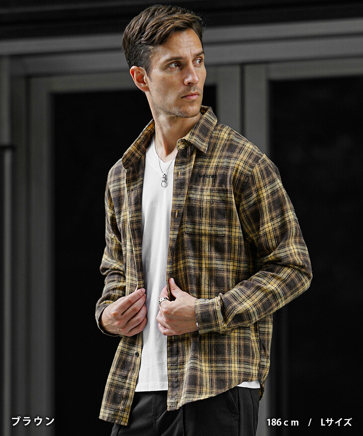 楽天市場】チェックシャツ メンズ 長袖 シャツ ネルシャツ チェック柄