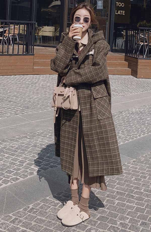 楽天市場】ダッフルコート ロングコート グレンチェック コート 超