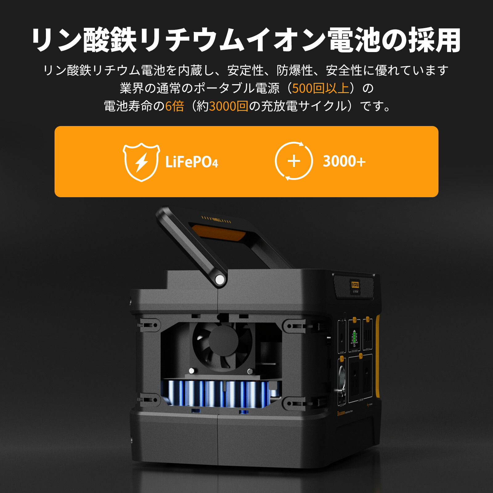 楽天市場】Evopow ポータブル電源 小型 600W 515Wh 収納袋付き リン酸