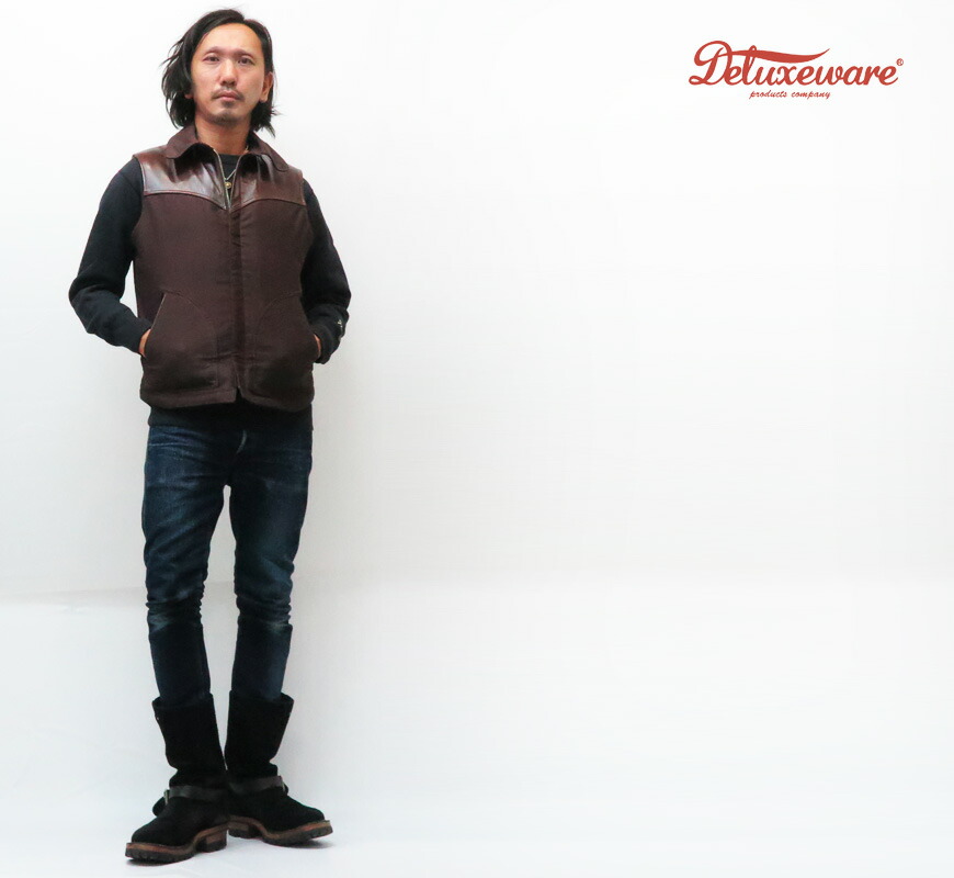 楽天市場】デラックスウェア DELUXEWARE 裏ボア レザーヨーク ベスト