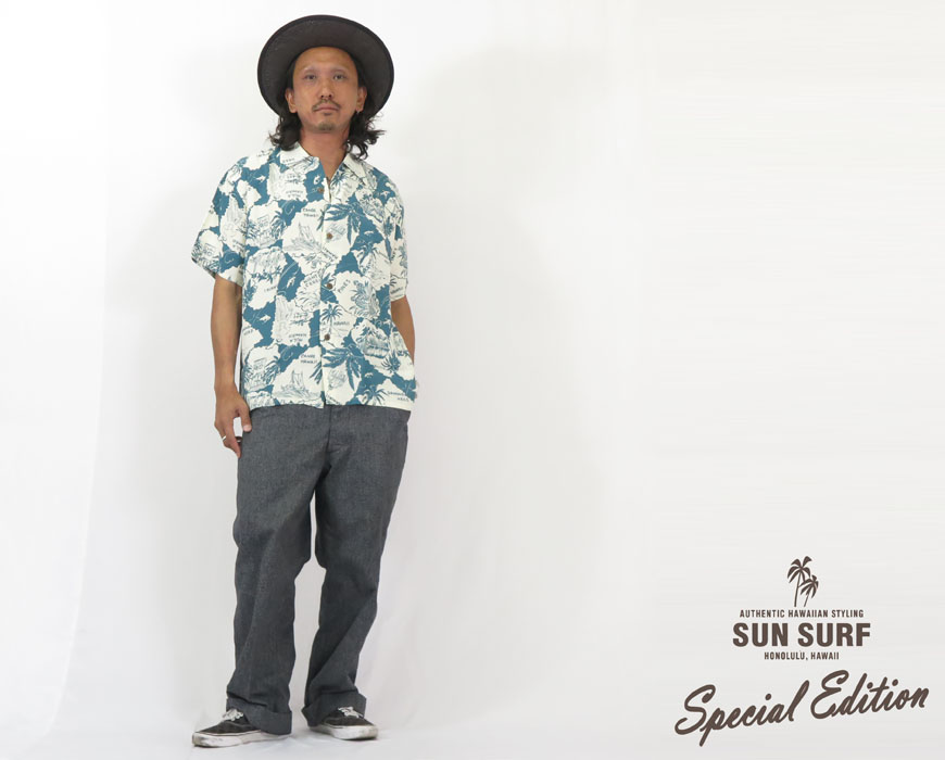 楽天市場】サンサーフ SUN SURF 半袖 レーヨン壁縮緬 ハワイアンシャツ