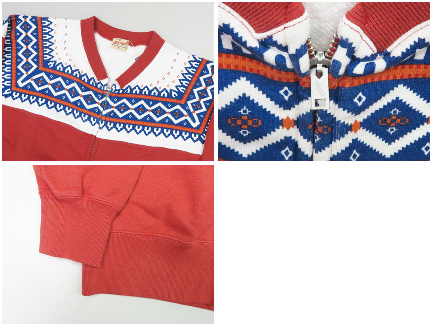 楽天市場】WHITES VILLE ホワイツビル 雪柄 クルーネック ジップアップ