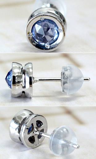 楽天市場】ローズカット ブルー サファイヤ メンズピアス 約4.0mm
