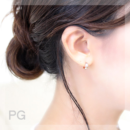 楽天市場】K18 フープピアス 5mm×10mm 5×10 月甲 クロッシングピアス