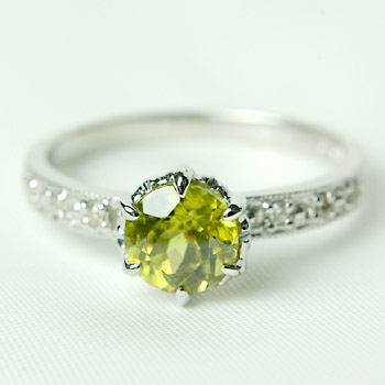 楽天市場】スフェーン × ダイヤモンド リング 6.0mm 『エレガンス