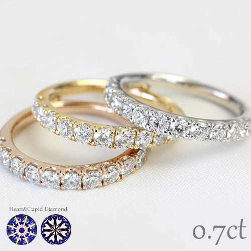 楽天市場】K18 ダイヤモンド エタニティリング 0.7ct H＆C ハート