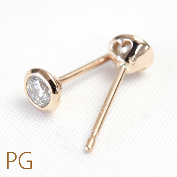 楽天市場】K18 ダイヤモンド ピアス 0.2ct フクリン 覆輪 ベゼル