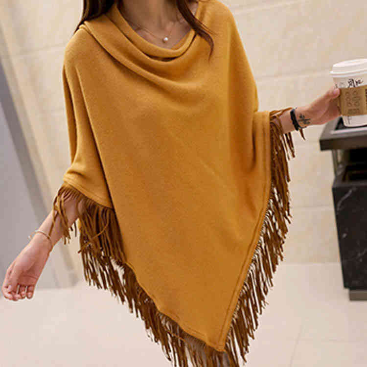 楽天市場】フリンジ ニット ポンチョ ニット プルオーバー ニット
