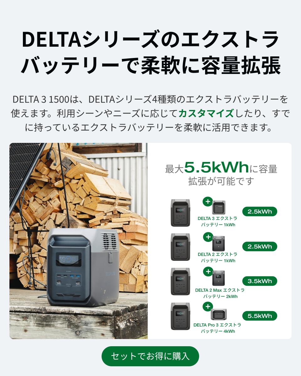 楽天市場】EcoFlow DELTA 3 1500 ポータブル電源 1536Wh ダークグレー