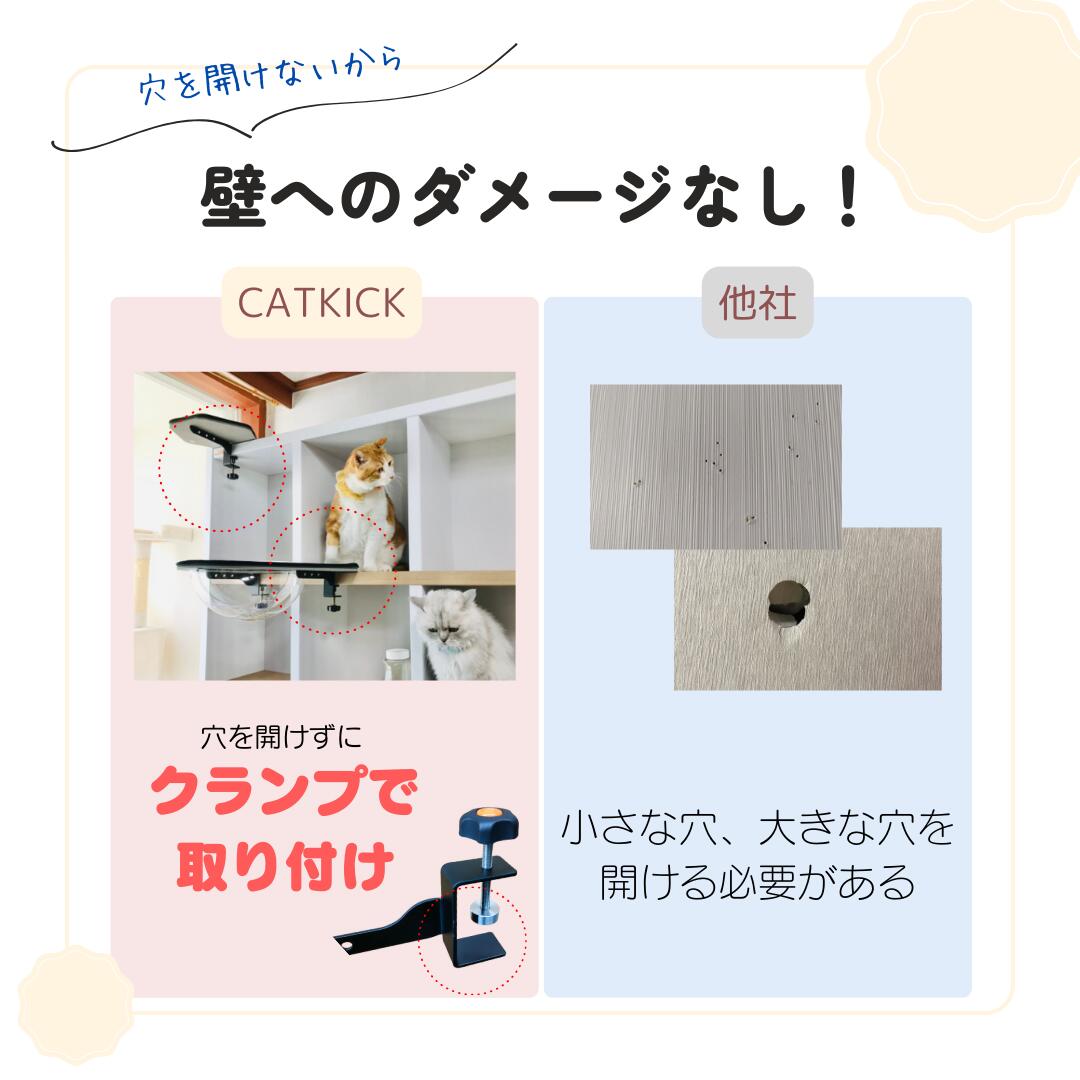 楽天市場】CAT-KICK 大型 ステップ 穴あけ不要 工具不要 賃貸OK 猫