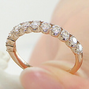 楽天市場】K18PG ダイヤモンド ハーフ エタニティリング【0.7ct
