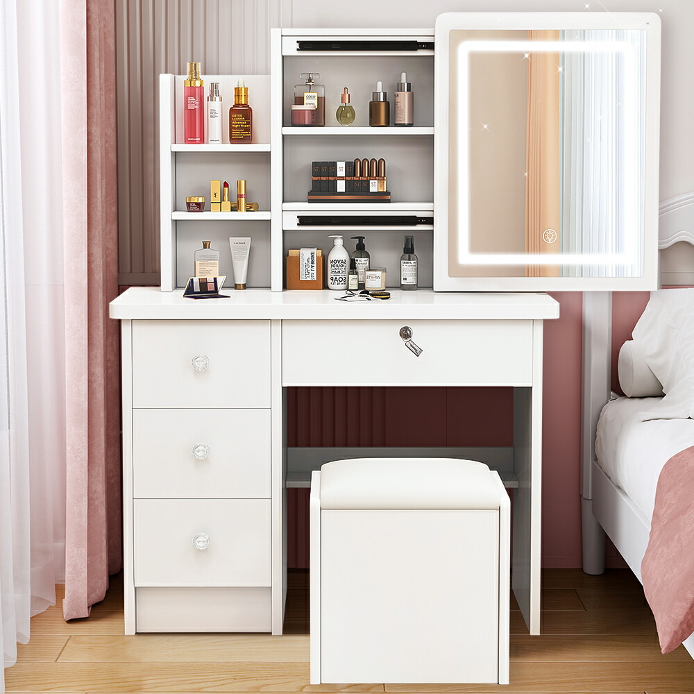 楽天市場】クーポンあり ドレッサー 2点セット LEDライト付き 化粧台