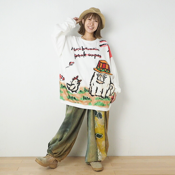 楽天市場】送料無料 めくれるキャラトレーナー レディース トップス