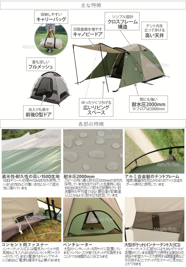 楽天市場】【最大2万円OFF＋全品P2倍！11日1:59まで】DOD テント 5人用