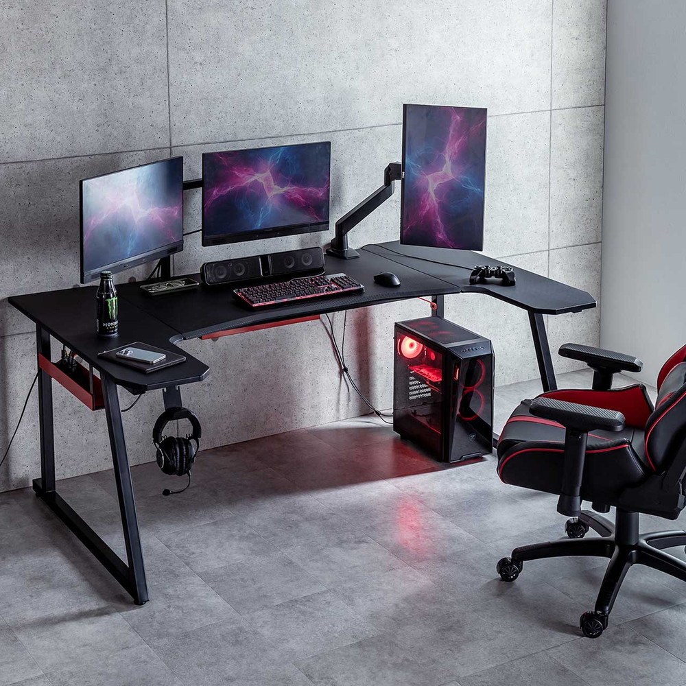 楽天市場】ゲーミングデスク パソコンデスク デスク ゲーミング