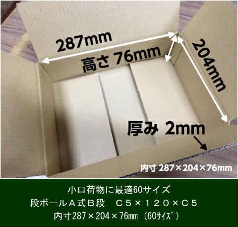 楽天市場】【オリジナル】 段ボール 60サイズ【内寸:287×204×76】【20