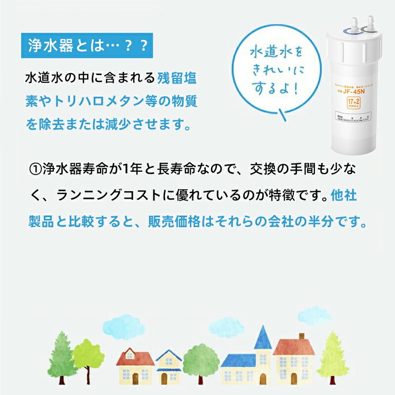 楽天市場】JF-45N 浄水カートリッジ タッチレス水栓 17+2物質除去 浄水