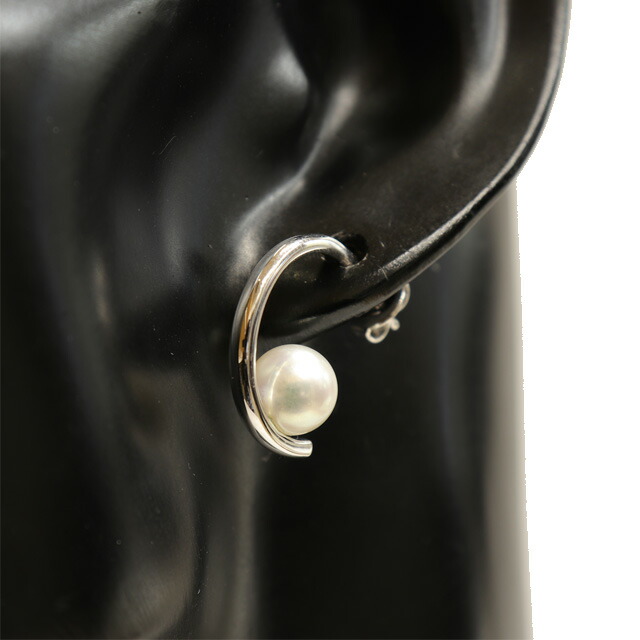 楽天市場】（新品仕上げ済）ミキモト MIKIMOTO パール フープ ピアス