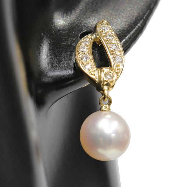 楽天市場】（新品仕上げ済）ミキモト MIKIMOTO パール ダイヤ ピアス