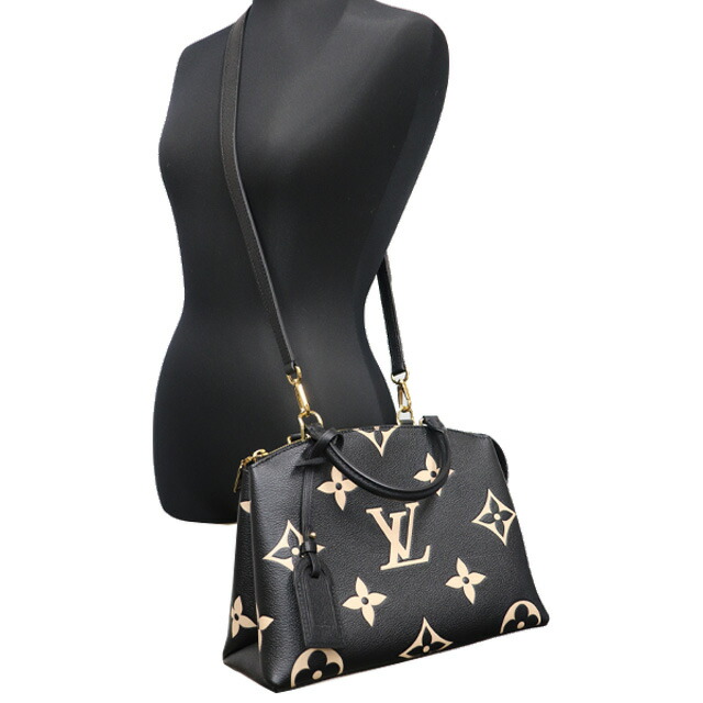 楽天市場】ルイヴィトン LOUIS VUITTON プティパレPM 黒 × ベージュ