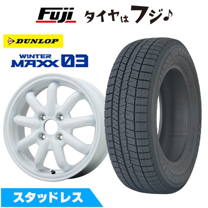 楽天市場】155／65r14 スタッドレス ホイールセット ホワイトの通販
