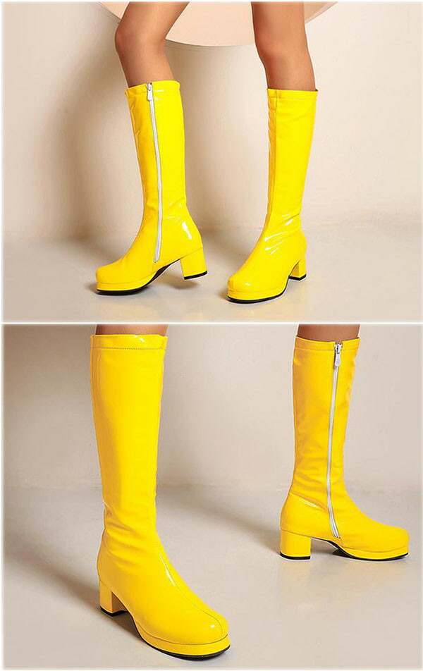 楽天市場】ロングブーツ レディース ローヒール チャンキーヒール 黒