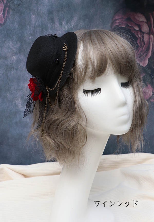 楽天市場】ヘッドドレス ハット ロリィタ バラ 礼装帽子 ミニハット