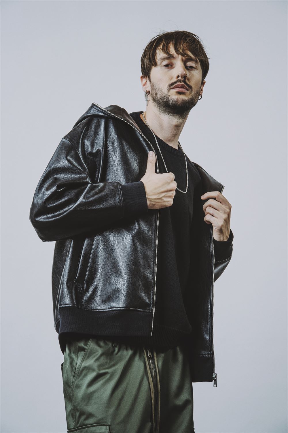 楽天市場】NO ID. ノーアイディー シンセティックレザーフーデッド BLZ