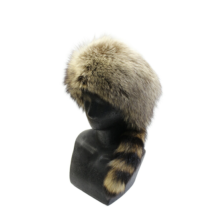 楽天市場】【ラクーンクロケットハット】しっぽ付きラクーンファー帽子