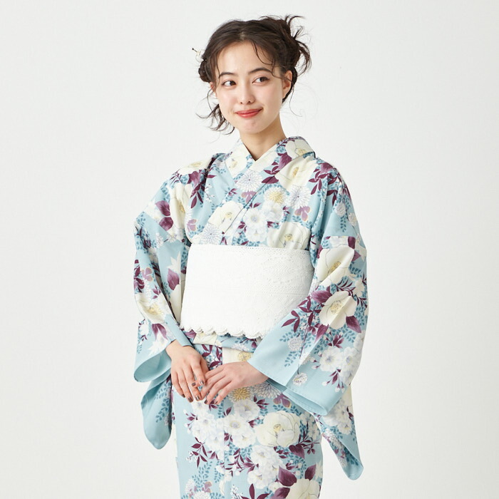 楽天市場】【WEB限定】浴衣2点セット（椿うさぎ浴衣+レース半巾帯