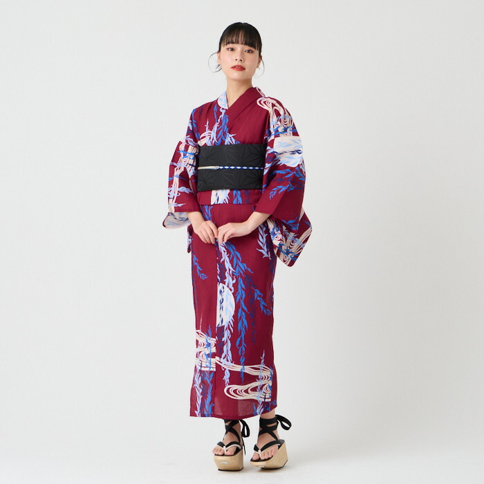 楽天市場】浴衣単品「 NaturalFurifu 月と柳 」公式 ふりふ ゆかた