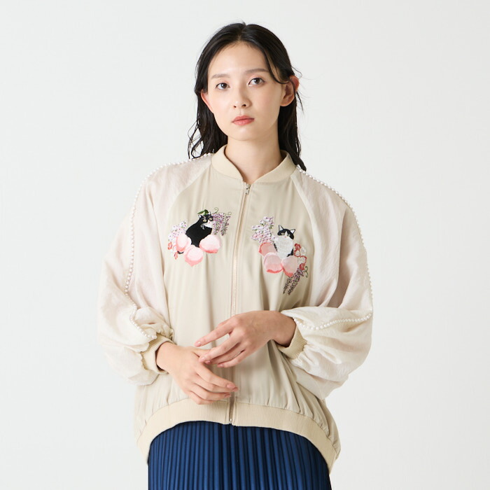楽天市場】【セール40%オフ】桃源郷 猫刺繍スカジャン公式 ふりふ 和