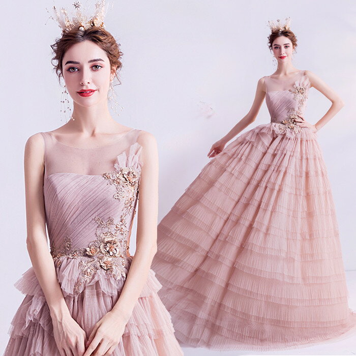 楽天市場】カラードレス ピンク【着後ﾚﾋﾞｭｰ特典】ふんわり上品な多重