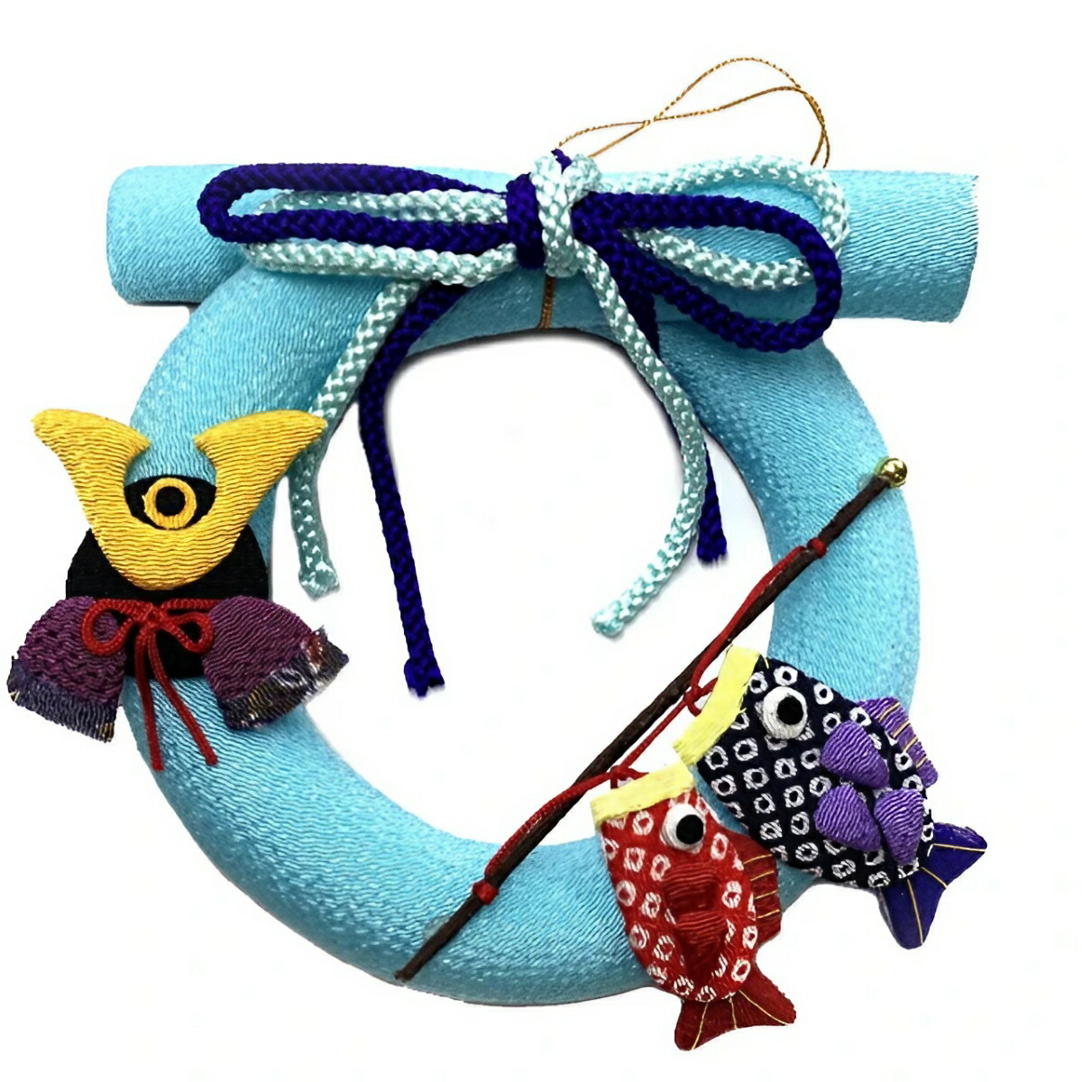 楽天市場】ちりめん 鯉幟と兜 リース こどもの日 端午の節句 五月人形