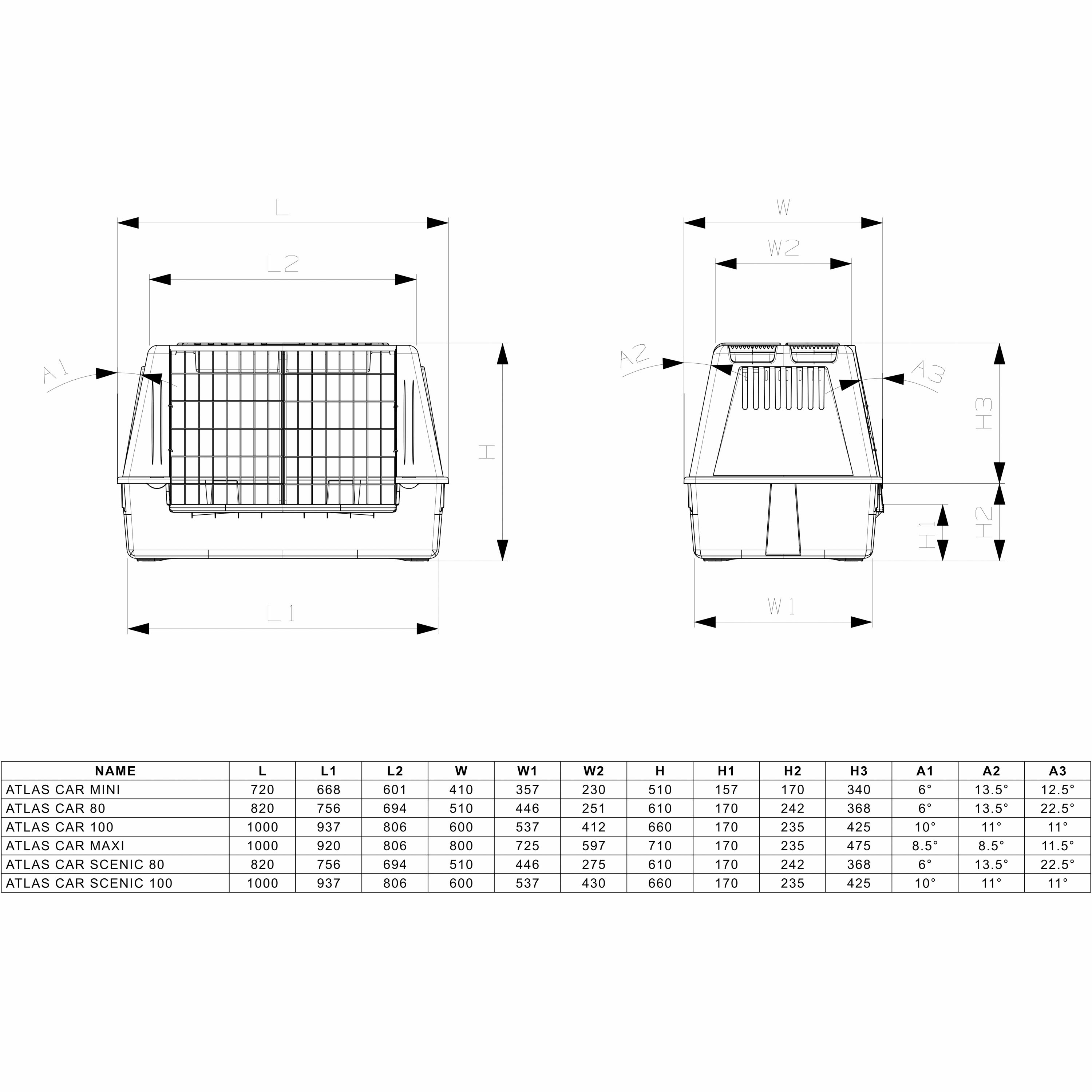 楽天市場】アトラスカー シニック 2サイズ Atlas CAR SCENIC クレート