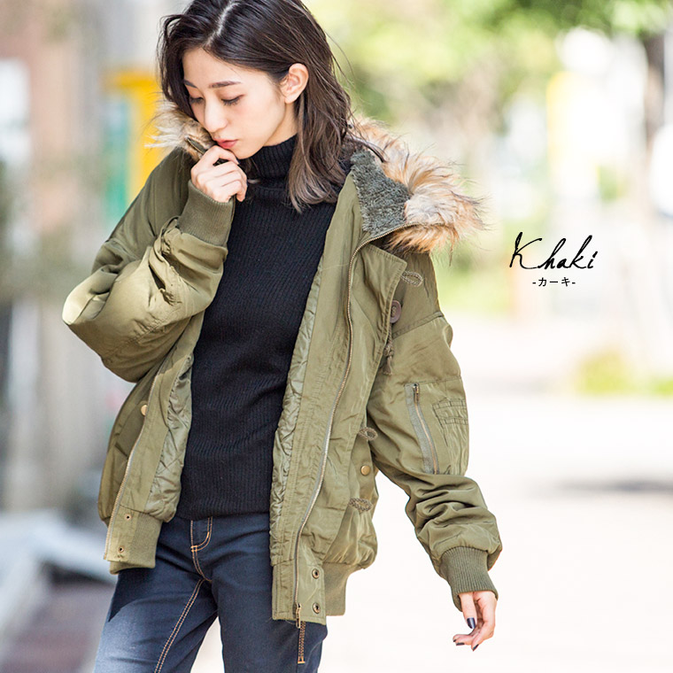 楽天市場】ボアフード N-2B レディース 中綿 ミリタリージャケット