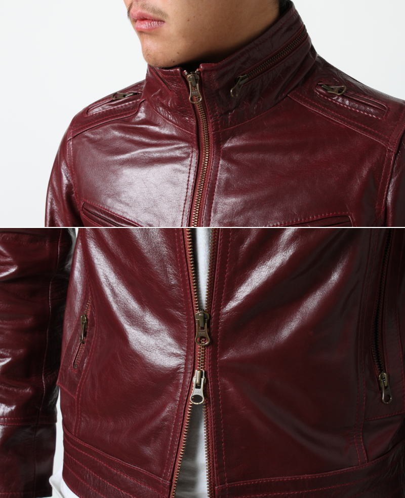 楽天市場】革ジャン 本革 シングルライダース メンズ ライダース