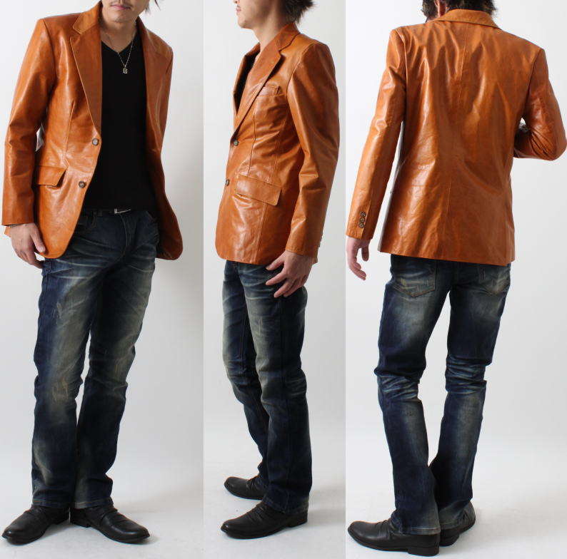 楽天市場】日本製 革ジャン 本革 ホースレザー テーラード メンズ 2B