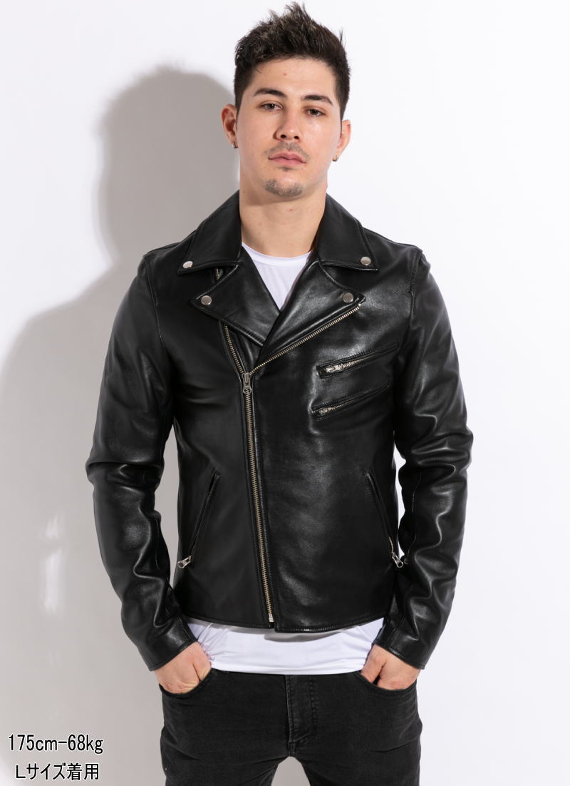 楽天市場】革ジャン メンズ 本革 ラムレザー ダブルライダース レザー