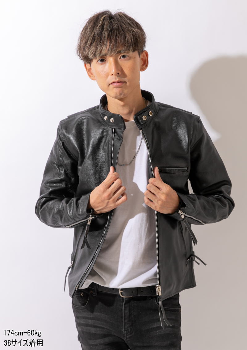 楽天市場】シングル ライダース 革ジャン メンズ 本革 大きいサイズ