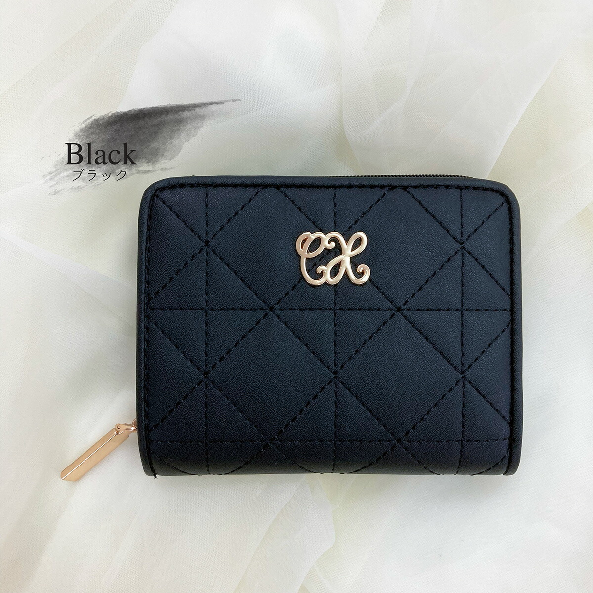 楽天市場】キルティング 二つ折り財布 ラウンド札入 ミニ財布